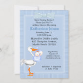 Einladung von Twin Baby Boy Shower (Stork) (Vorderseite)