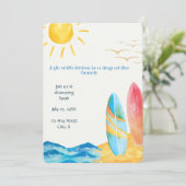 Einladung von Twin Beach Baby Dusche (Stehend Vorderseite)