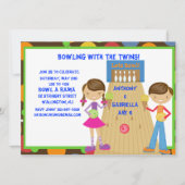 Einladung von Twin Bowling Birthday (Vorderseite)
