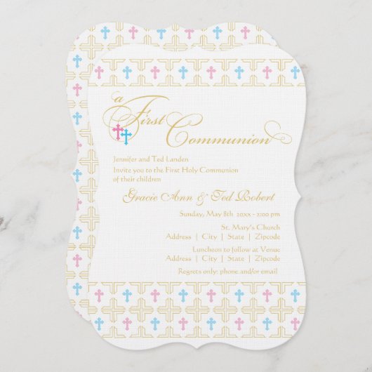 Einladung von Twin Boy and Girl (Vorne/Hinten)