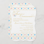 Einladung von Twin Boy and Girl First Communation (Vorne/Hinten)