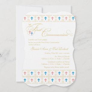 Einladung von Twin Boy and Girl First Communation