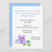 Einladung von Twin Boys Baby Shower (Vorne/Hinten)