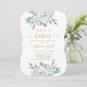 Einladung von Twin Boys Baby Shower (Stehend Vorderseite)