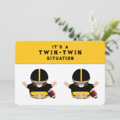 Einladung von Twin Boys Baby Shower (Stehend Vorderseite)