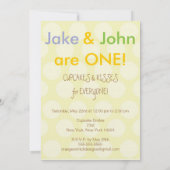 Einladung von Twin Boys zum ersten Geburtstag (Rückseite)