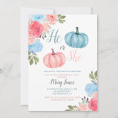 Einladung von Twin Pumpkin Gender Reveal Green (Vorderseite)