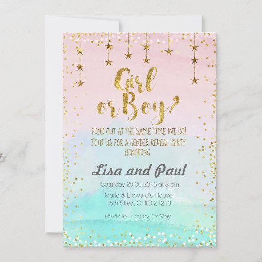 Einladung von Twinkle Stars (Vorderseite)