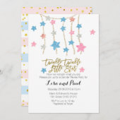 Einladung von Twinkle Stars Girl oder Boy Gender (Vorne/Hinten)