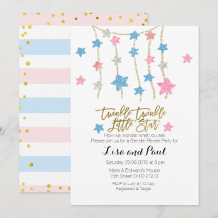 Einladung von Twinkle Stars Girl oder Boy Gender
