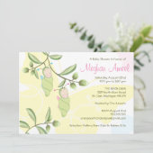 Einladung von Twins Baby Dusche - Schmetterlinge (Stehend Vorderseite)