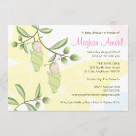 Einladung von Twins Baby Dusche - Schmetterlinge