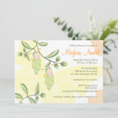 Einladung von Twins Baby Dusche - Schmetterlinge (Stehend Vorderseite)