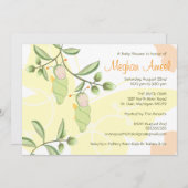 Einladung von Twins Baby Dusche - Schmetterlinge (Vorne/Hinten)