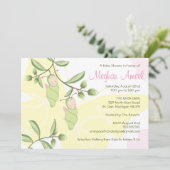 Einladung von Twins Baby Dusche - Schmetterlinge (Stehend Vorderseite)