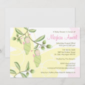 Einladung von Twins Baby Dusche - Schmetterlinge (Vorne/Hinten)