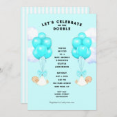 Einladung von Twins Baby Shower (Vorne/Hinten)