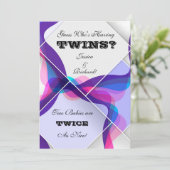 Einladung von Twins Baby Shower (Stehend Vorderseite)