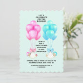 Einladung von Twins Baby Shower (Stehend Vorderseite)