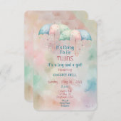 Einladung von Twins Boy and Girl Baby Shower (Vorne/Hinten)