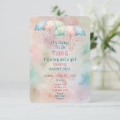 Einladung von Twins Boy and Girl Baby Shower (Stehend Vorderseite)