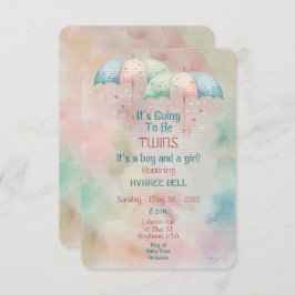 Einladung von Twins Boy and Girl Baby Shower