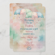 Einladung von Twins Boy and Girl Baby Shower