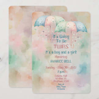 Einladung von Twins Boy and Girl Baby Shower