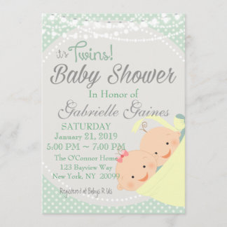 Einladung von Twins Boy and Girl Baby Shower