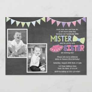 Einladung von Twins zum Geburtstag - Tutus und Kra