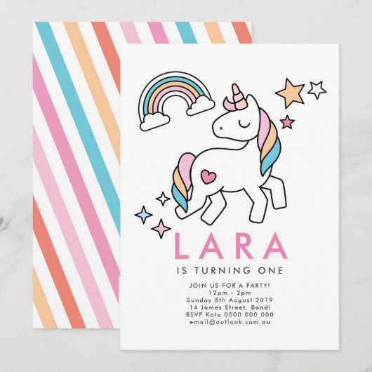 Einladung von Unicorn (Vorne/Hinten)