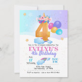 Einladung von Unicorn 4. Geburtstag (Vorderseite)