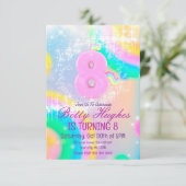 Einladung von Unicorn 8. Geburtstag (Stehend Vorderseite)