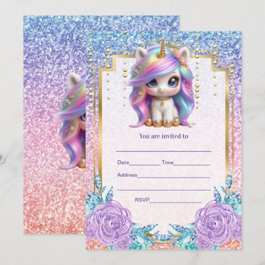 Einladung von Unicorn ausfüllen (Vorne/Hinten)