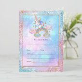 Einladung von Unicorn ausfüllen (Stehend Vorderseite)