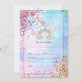 Einladung von Unicorn ausfüllen (Vorderseite)