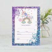 Einladung von Unicorn ausfüllen (Stehend Vorderseite)