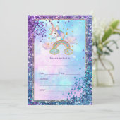 Einladung von Unicorn ausfüllen (Stehend Vorderseite)