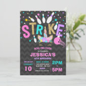 Einladung von Unicorn Bowling Bowling Birthday Par (Stehend Vorderseite)