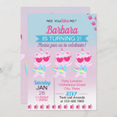 Einladung von Unicorn Cat Heart Cartoon (Vorne/Hinten)