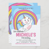 Einladung von Unicorn Cat Rainbow (Vorne/Hinten)