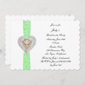 Einladung von Unicorn Green Lace Junggeselinnen-Ab (Vorne/Hinten)