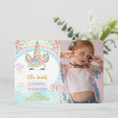 Einladung von Unicorn Kindergeburtstag Foto (Stehend Vorderseite)