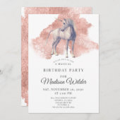 Einladung von Unicorn Magical Birthday (Vorne/Hinten)