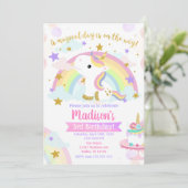 Einladung von Unicorn Magical Birthday (Stehend Vorderseite)