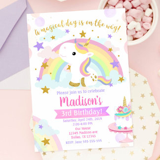 Einladung von Unicorn Magical Birthday