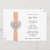 Einladung von Unicorn Orange Lace Bridal Dusche (Vorne/Hinten)