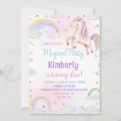 Einladung von Unicorn Pastel Rainbow zum Geburtsta (Vorderseite)