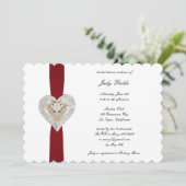 Einladung von Unicorn Red Lace Bridal Dusche (Stehend Vorderseite)