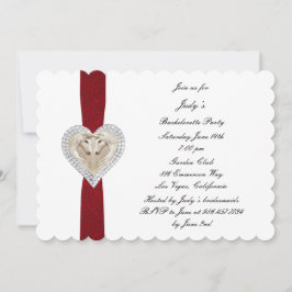 Einladung von Unicorn Red Lace Junggeselinnen-Absc